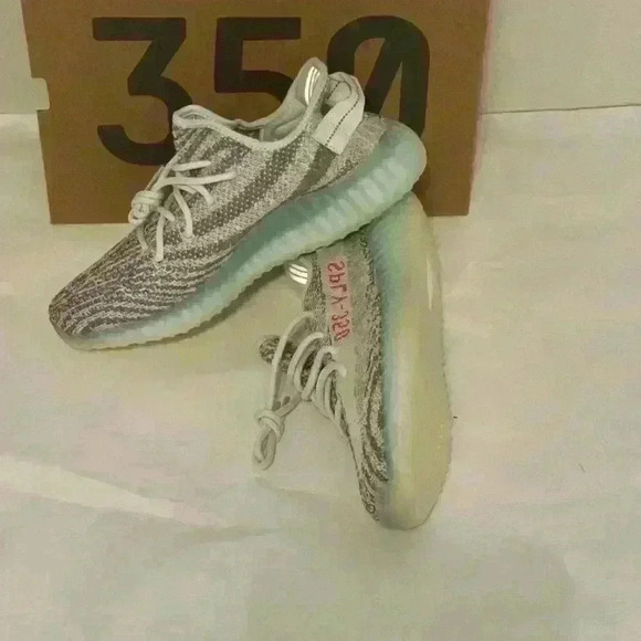Yeezy boost 350 zebra blue tint mens size 8 shoes - Picture 2 of 4